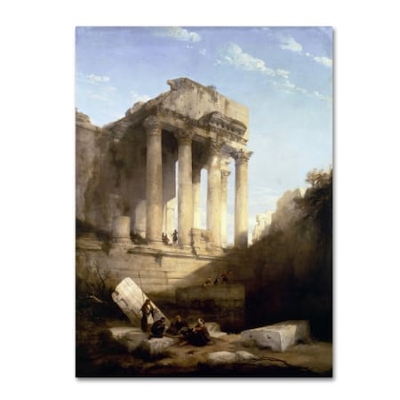 David Roberts 'Ruins Of The Temple Of Bacchus' Canvas Art,24x32